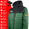 ActionHeat Green Bay Packers 5V Men's Colorblock Puffer Battery Heated Jacket