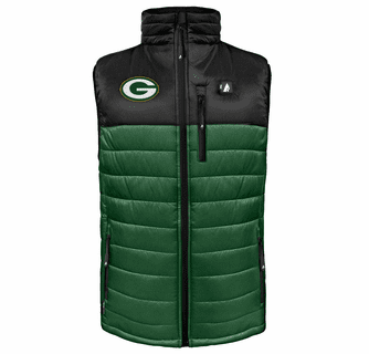 ActionHeat Green Bay Packers 5V Men's Colorblock Puffer Battery Heated Vest