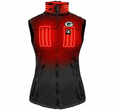 ActionHeat Green Bay Packers 5V Women's Softshell Battery Heated Vest