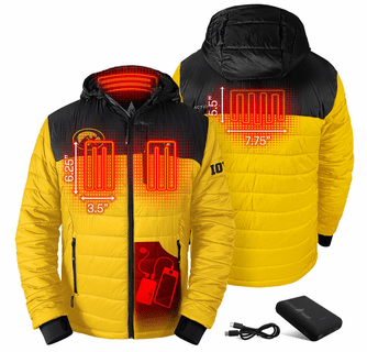 ActionHeat Iowa Hawkeyes 5V Men's Colorblock Puffer Battery Heated Jacket