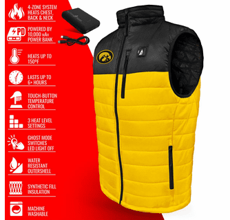 ActionHeat Iowa Hawkeyes 5V Men's Colorblock Puffer Battery Heated Vest
