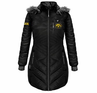 ActionHeat Iowa Hawkeyes 5V Women's Long Puffer Battery Heated Jacket