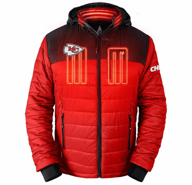 ActionHeat Kansas City Chiefs 5V Men's Colorblock Puffer Battery Heated Jacket