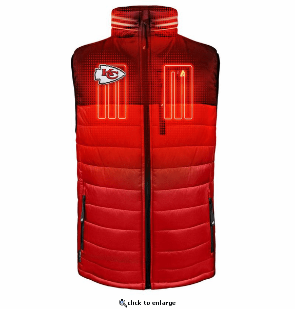 ActionHeat Kansas City Chiefs 5V Men's Colorblock Puffer Battery Heated Vest