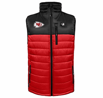 ActionHeat Kansas City Chiefs 5V Men's Colorblock Puffer Battery Heated Vest