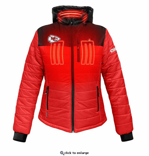 ActionHeat Kansas City Chiefs 5V Women's Colorblock Puffer Battery Heated Jacket