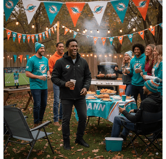 ActionHeat Miami Dolphins 5V Men's Softshell Battery Heated Jacket