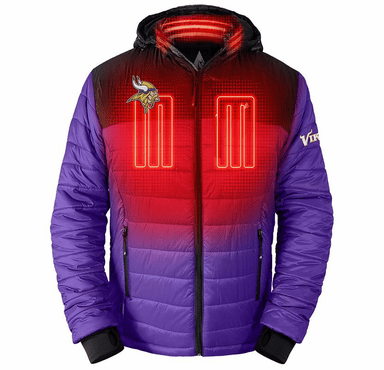 ActionHeat Minnesota Vikings 5V Men's Colorblock Puffer Battery Heated Jacket