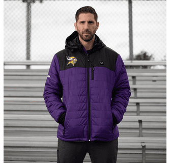 ActionHeat Minnesota Vikings 5V Men's Colorblock Puffer Battery Heated Jacket
