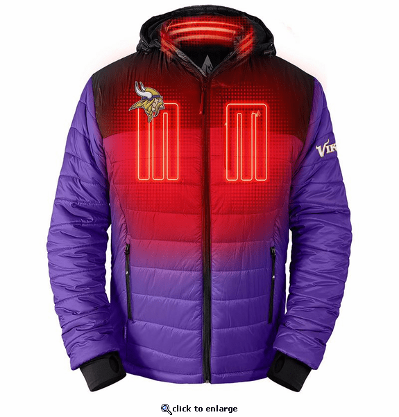 ActionHeat Minnesota Vikings 5V Men's Colorblock Puffer Battery Heated Jacket