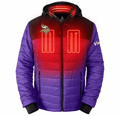 ActionHeat Minnesota Vikings 5V Men's Colorblock Puffer Battery Heated Jacket