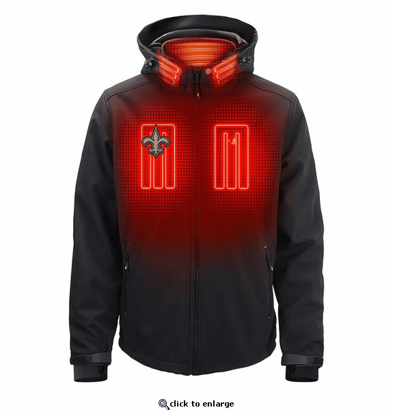 ActionHeat New Orleans Saints 5V Men's Softshell Battery Heated Jacket