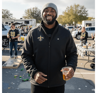 ActionHeat New Orleans Saints 5V Men's Softshell Battery Heated Jacket