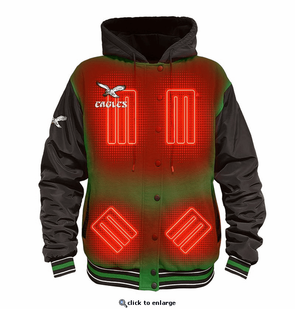 ActionHeat Philadelphia Eagles 5V Battery Heated Varsity Jacket