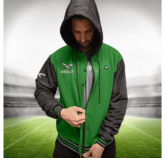ActionHeat Philadelphia Eagles 5V Battery Heated Varsity Jacket