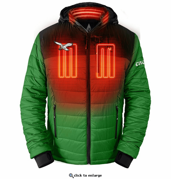 ActionHeat Philadelphia Eagles 5V Men's Colorblock Puffer Battery Heated Jacket
