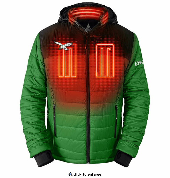 ActionHeat Philadelphia Eagles 5V Men's Colorblock Puffer Battery Heated Jacket