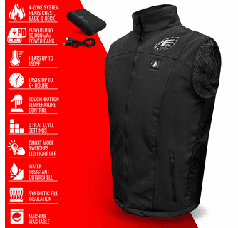 ActionHeat Philadelphia Eagles 5V Men's Softshell Battery Heated Vest