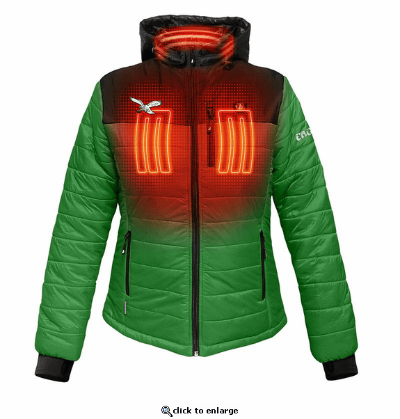 ActionHeat Philadelphia Eagles 5V Women's Colorblock Puffer Battery Heated Jacket