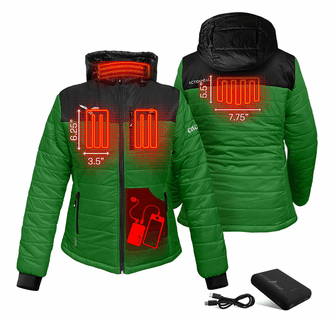 ActionHeat Philadelphia Eagles 5V Women's Colorblock Puffer Battery Heated Jacket