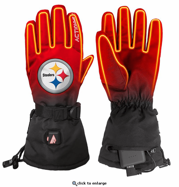 ActionHeat Pittsburgh Steelers 5V Battery Heated Gloves