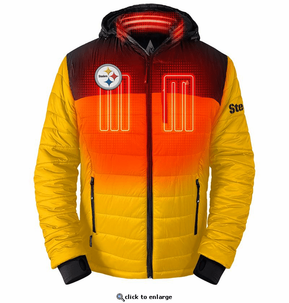 ActionHeat Pittsburgh Steelers 5V Men's Colorblock Puffer Battery Heated Jacket