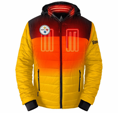 ActionHeat Pittsburgh Steelers 5V Men's Colorblock Puffer Battery Heated Jacket