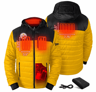 ActionHeat Pittsburgh Steelers 5V Men's Colorblock Puffer Battery Heated Jacket