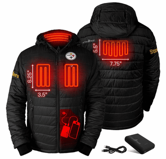 ActionHeat Pittsburgh Steelers 5V Men's Puffer Battery Heated Jacket