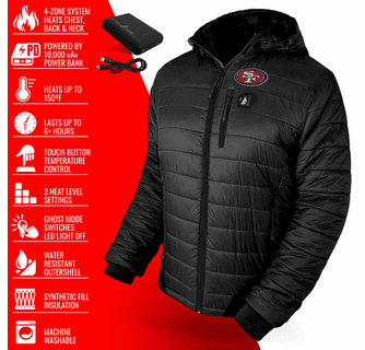 ActionHeat San Francisco 49ers 5V Men's Puffer Battery Heated Jacket