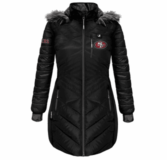 ActionHeat San Francisco 49ers 5V Women's Long Puffer Battery Heated Jacket