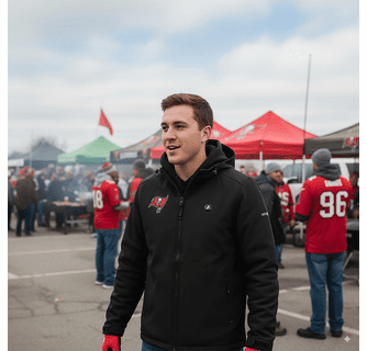 ActionHeat Tampa Bay Buccaneers 5V Men's Softshell Battery Heated Jacket