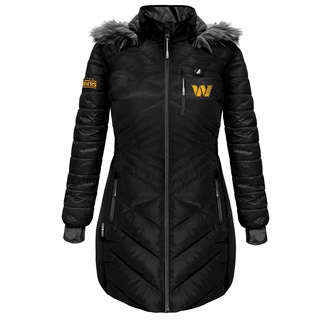 ActionHeat Washington Commanders 5V Women's Long Puffer Battery Heated Jacket