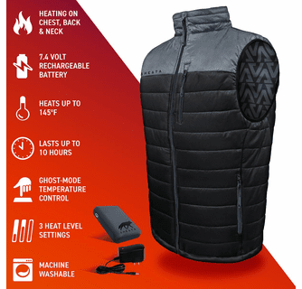 Aheata 7V Men's Heated Vest with Battery Pack