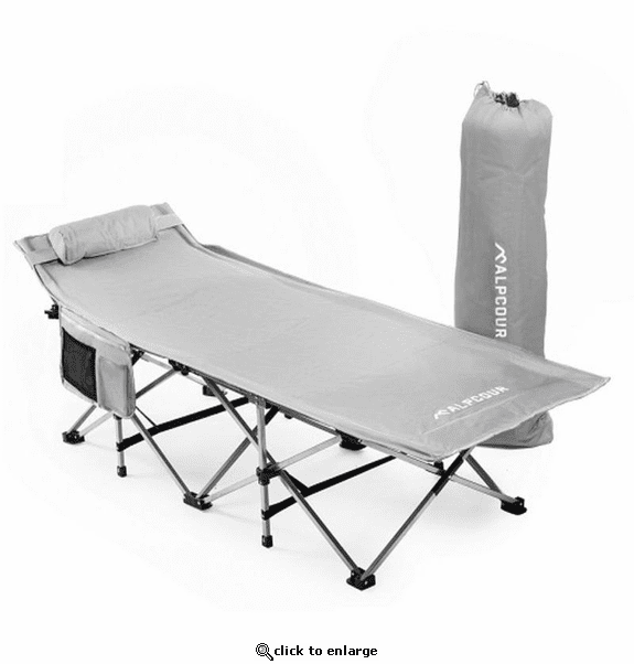 Alpcour Folding Camping Cot - X-Large/Grey