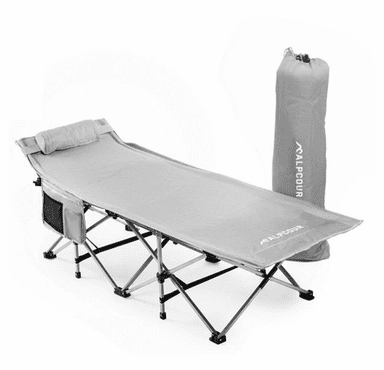 Alpcour Folding Camping Cot - X-Large/Grey