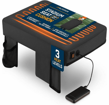 Alpcour Heated Portable Extra Thick Heated Stadium Seat Cushion - Wide/Black