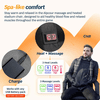 Alpcour Premium Reclining Heated Massage Stadium Seat with Armrests - Wide/Black