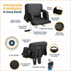 Alpcour Premium Reclining Heated Massage Stadium Seat with Armrests - Wide/Black