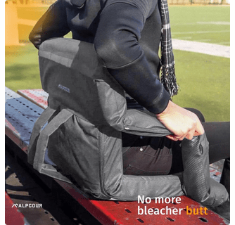 Alpcour Premium Reclining Stadium Seat with Armrests and Side Pockets - Wide