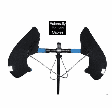 Bar Mitts Externally Routed Cables Road Pogie Handlebar Mittens Extreme - Large Black