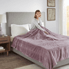 Beautyrest 100% Polyester Knitted Solid Microlight to Solid Microlight Heated Blanket - Twin