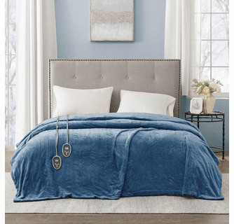 Beautyrest 100% Polyester Knitted Solid Microlight to Solid Microlight Heated Blanket - Twin