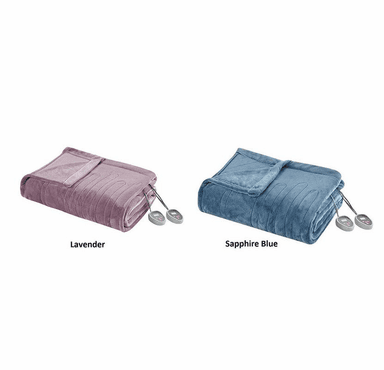 Beautyrest 100% Polyester Knitted Solid Microlight to Solid Microlight Heated Blanket - Twin