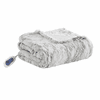 Beautyrest 100% Polyester Marble Faux Fur Heated Throw - 50