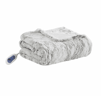 Beautyrest 100% Polyester Marble Faux Fur Heated Throw - 50"W x 70"L