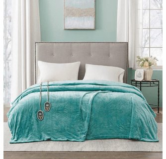 Beautyrest 100% Polyester Solid Microlight Reversible Heated Blanket - King