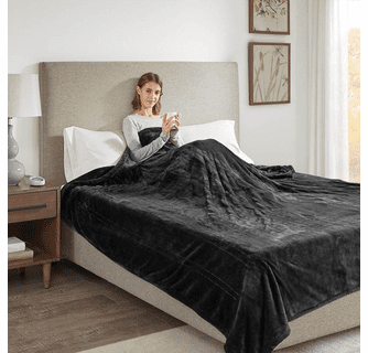 Beautyrest 100% Polyester Solid Microlight Reversible Heated Blanket - King