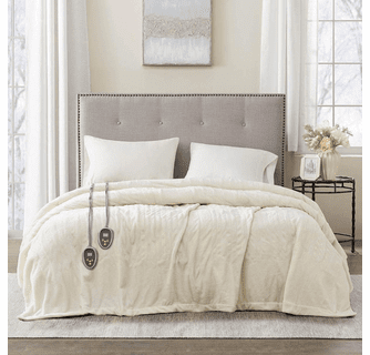Beautyrest 100% Polyester Solid Microlight to Solid Microlight Heated Blanket - Queen