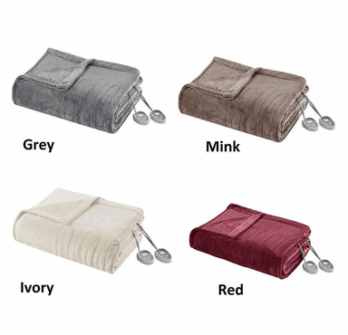 Beautyrest 100% Polyester Solid Microlight to Solid Microlight Heated Blanket - Queen